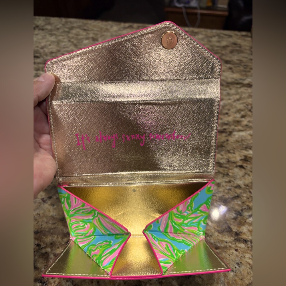 Lilly Pulitzer collapsible eyeglass case.